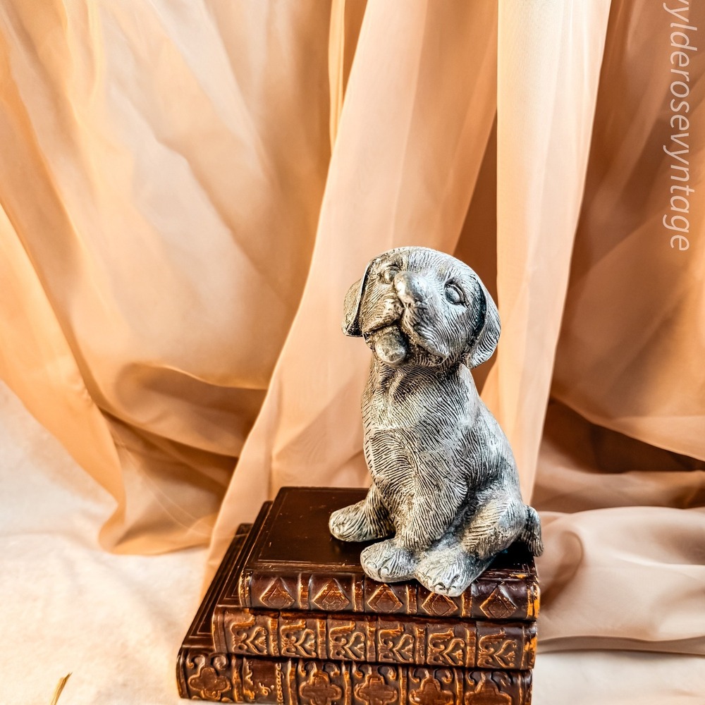 Vintage Metal Dog Statue